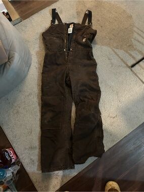 Carhartt Brown Insulated Bib Overalls